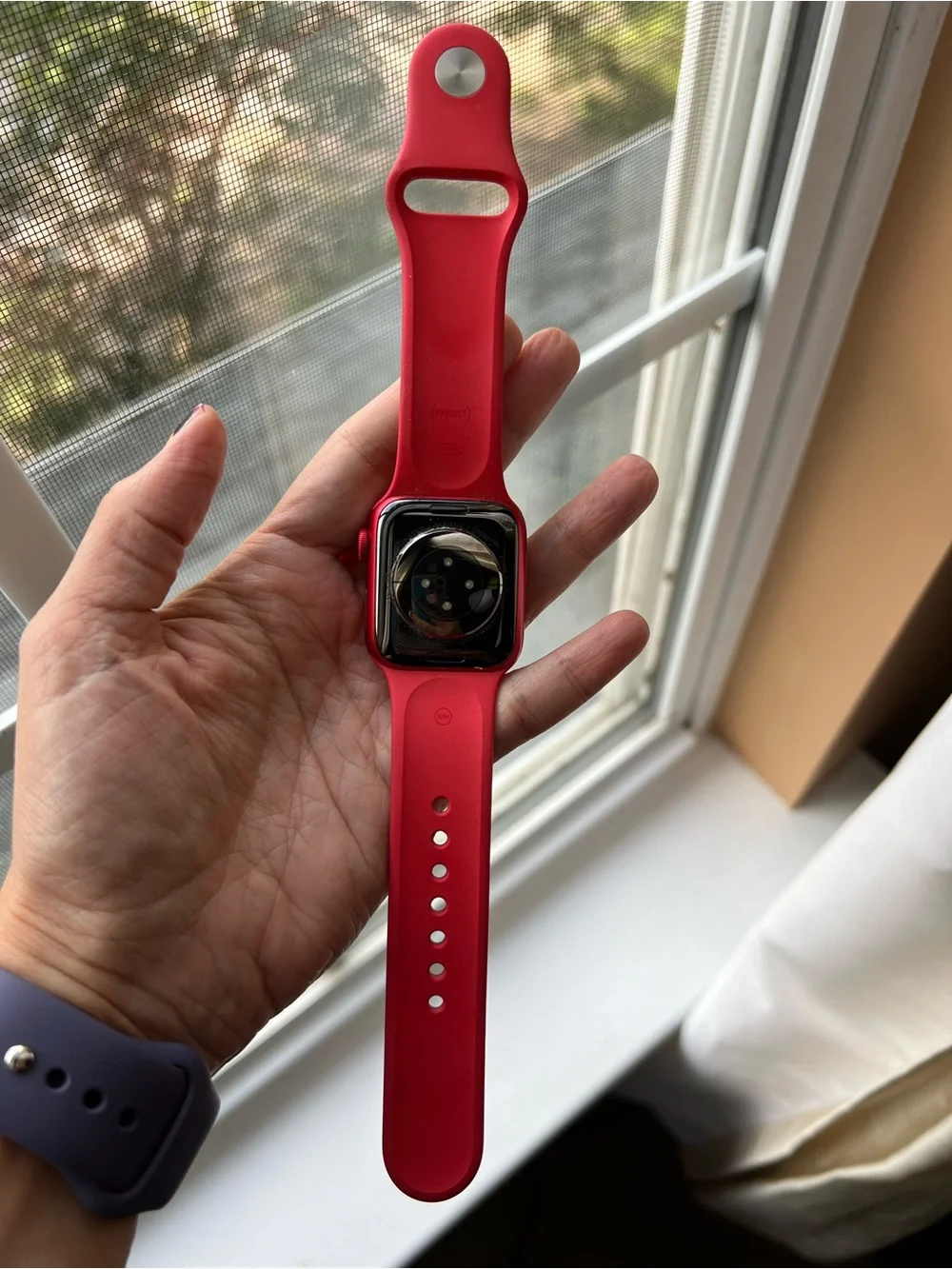Apple Watch Series 6 40mm Red Aluminum Case Red Sport Band and Charger